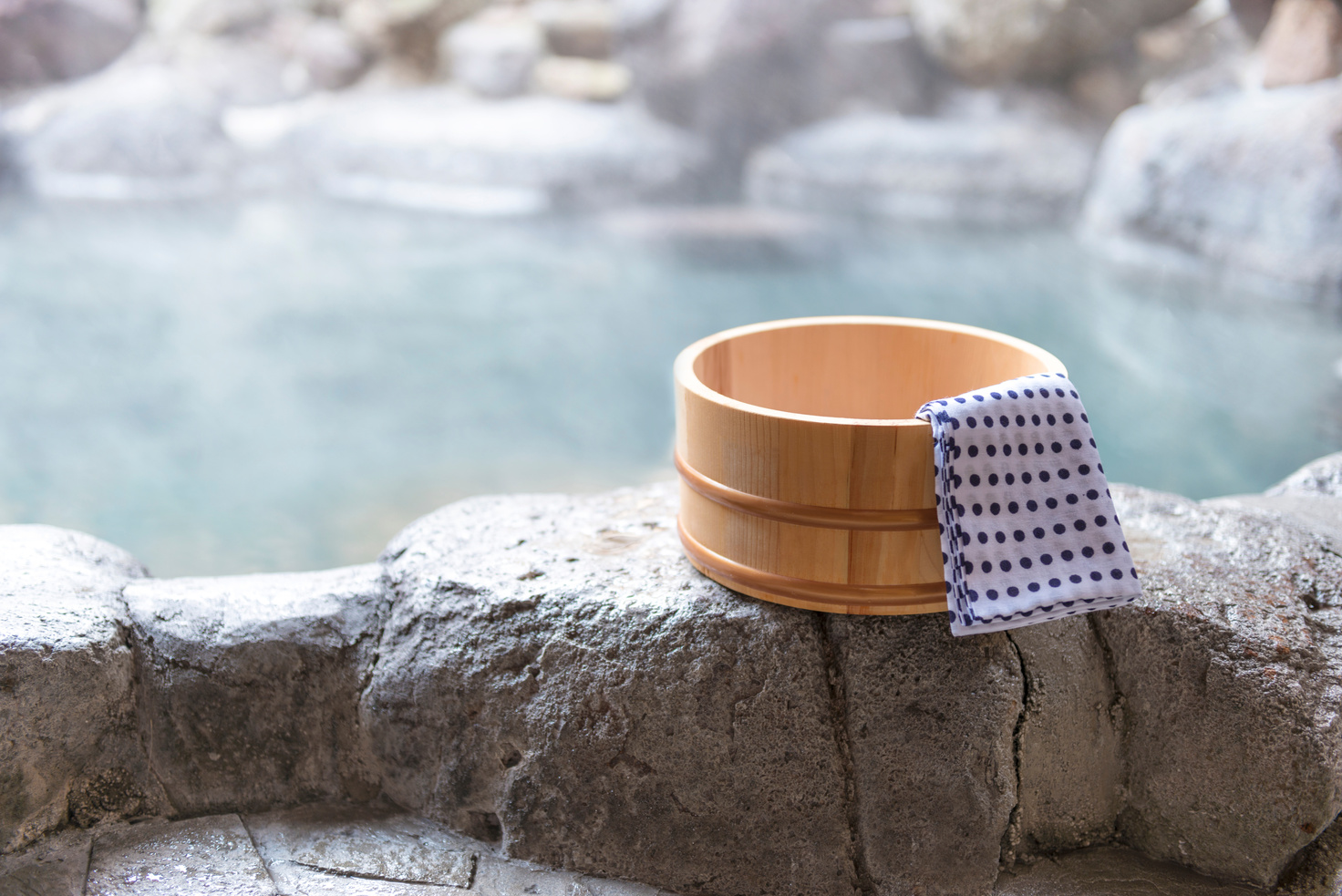 Japanese hot spring, open-air bath
