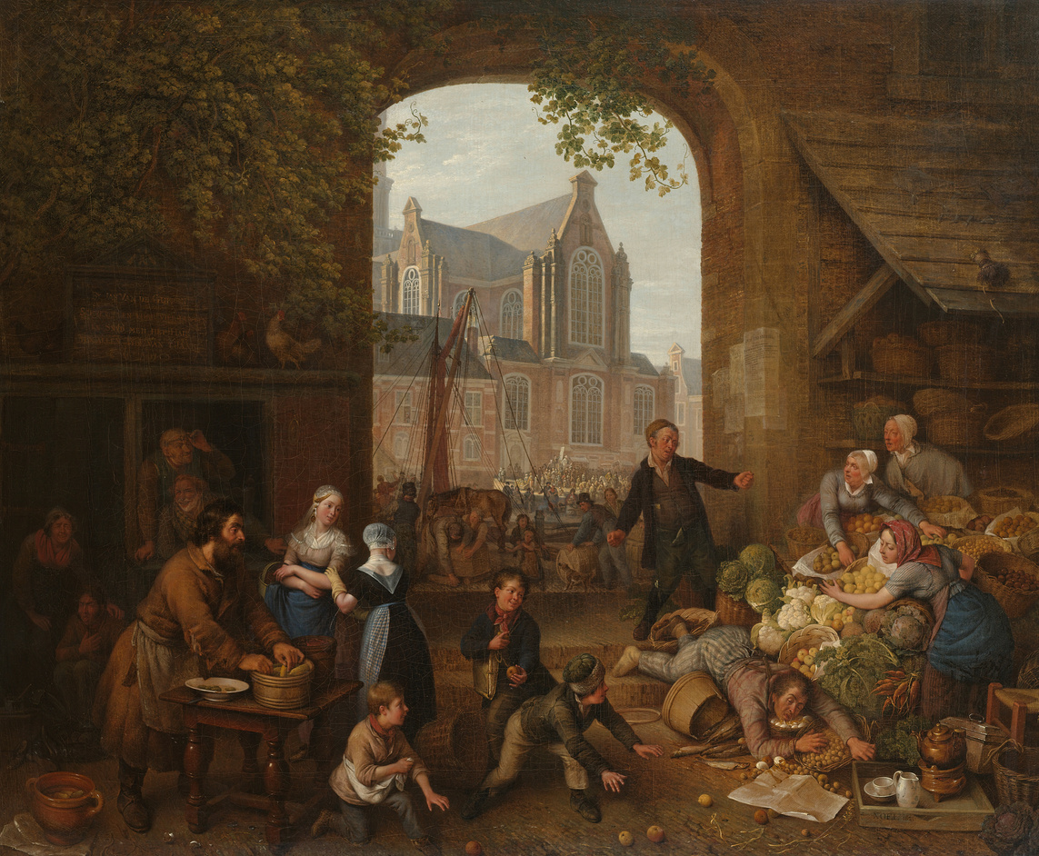 Two Drunkards at the Market near the Westerkerk in Amsterdam, Courtesy of Rijksmuseum, Europeana.