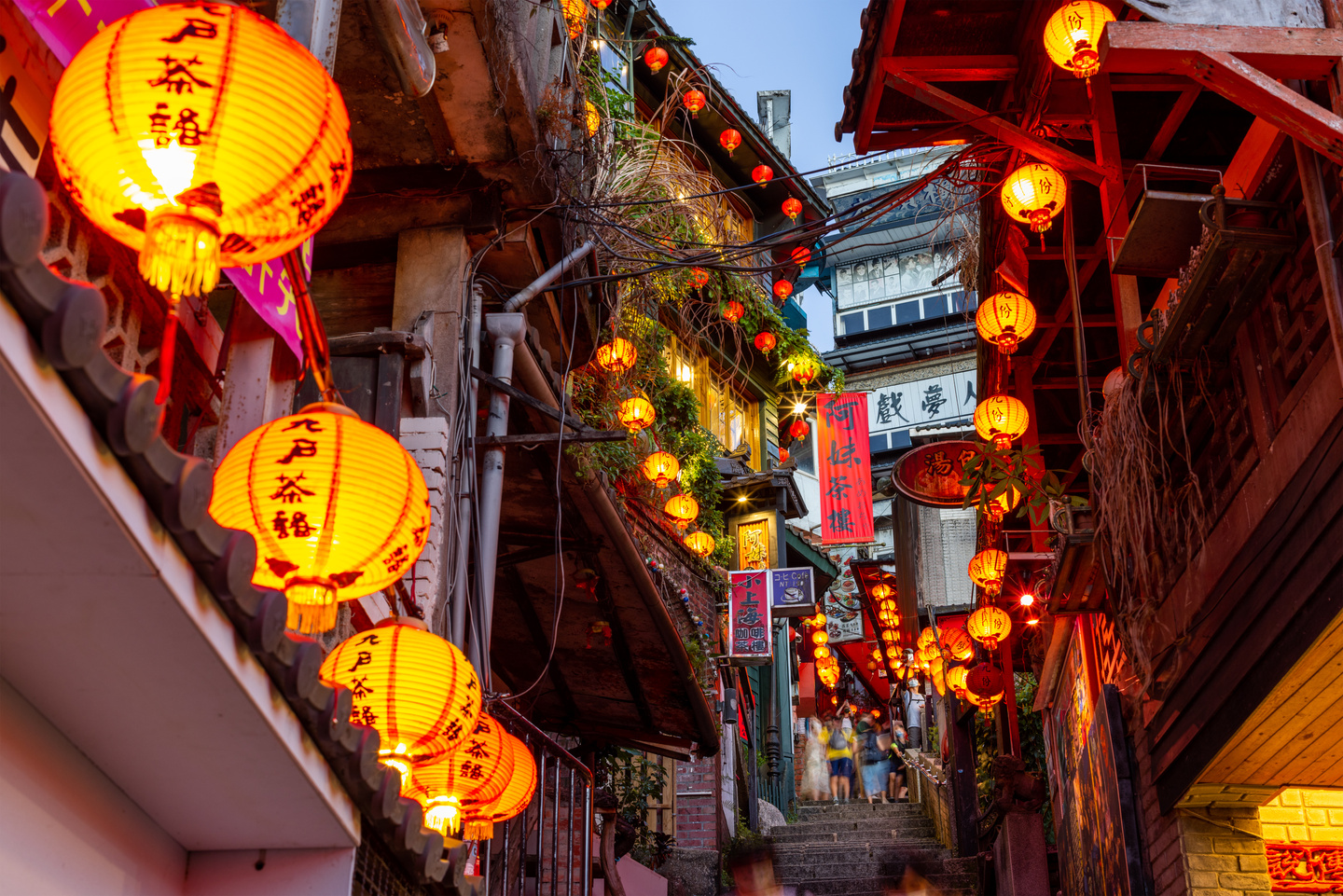 Jiufen, Taiwan 07 August 2022: Jiufen old street of taiwan