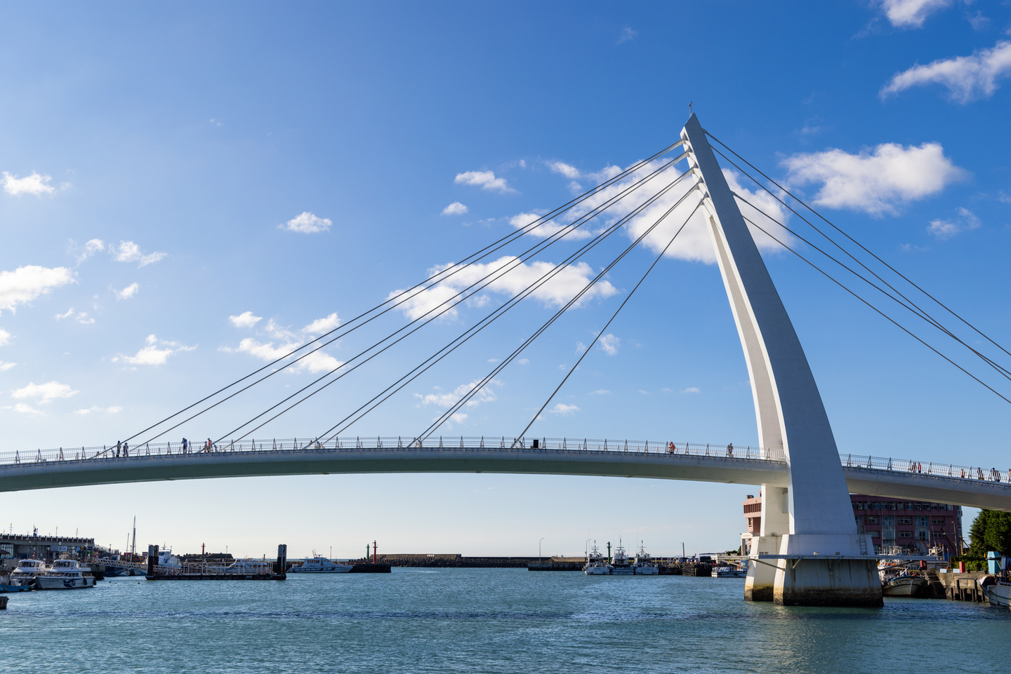 New Taipei, Taiwan 14 November 2022: Tamsui Lover Bridge Taiwan